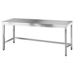 tavolo inox aperto con telaio 3 lati
